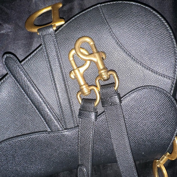 Christin Dior Black Saddlebag with Strap - Picture 9 of 11